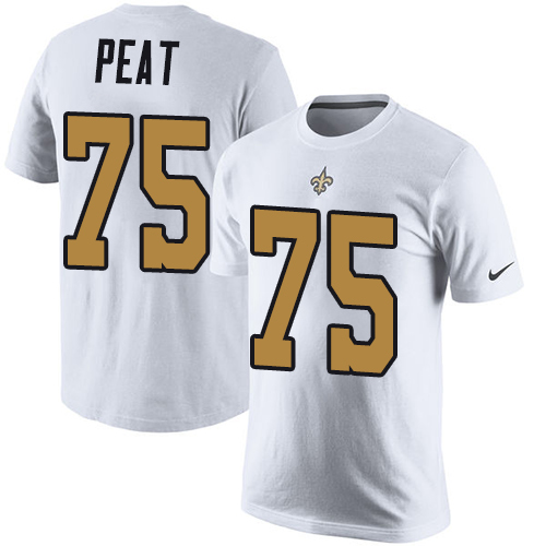 NFL Nike New Orleans Saints #75 Andrus Peat White Rush Pride Name & Number T-Shirt