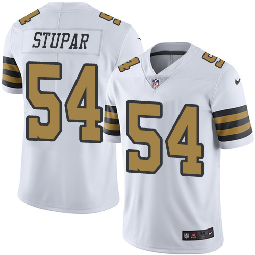 Men's Nike New Orleans Saints #54 Nate Stupar Limited White Rush Vapor Untouchable NFL Jersey