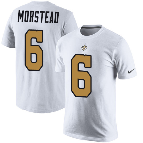 NFL Nike New Orleans Saints #6 Thomas Morstead White Rush Pride Name & Number T-Shirt