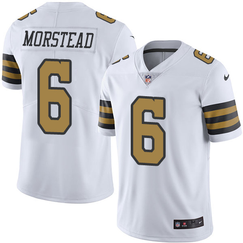 Men's Nike New Orleans Saints #6 Thomas Morstead Limited White Rush Vapor Untouchable NFL Jersey