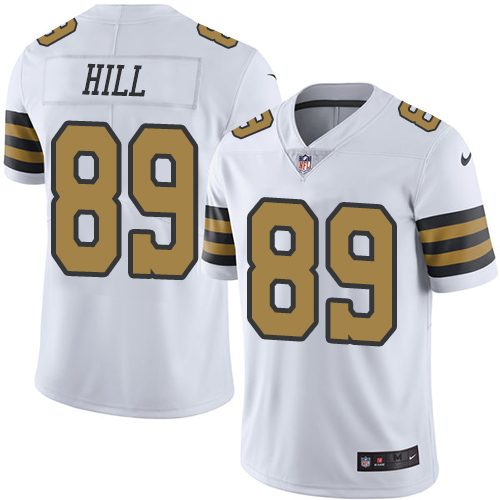 Men's Nike New Orleans Saints #89 Josh Hill Limited White Rush Vapor Untouchable NFL Jersey