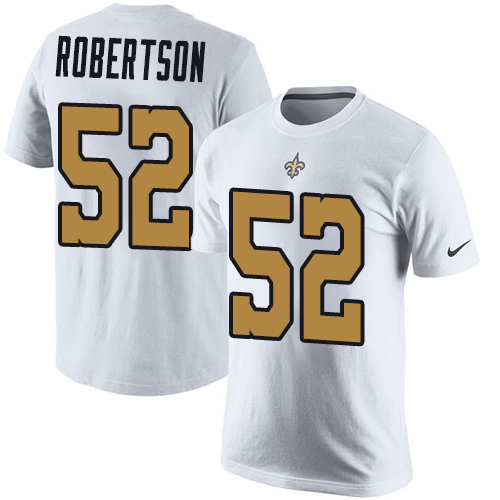NFL Nike New Orleans Saints #52 Craig Robertson White Rush Pride Name & Number T-Shirt