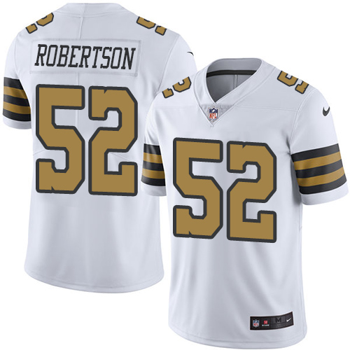 Men's Nike New Orleans Saints #52 Craig Robertson Limited White Rush Vapor Untouchable NFL Jersey