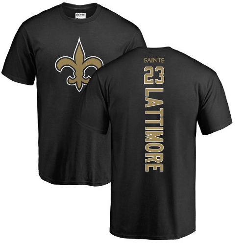 NFL Nike New Orleans Saints #23 Marshon Lattimore Black Backer T-Shirt