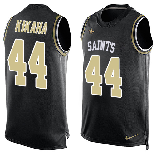 Men's Nike New Orleans Saints #44 Hau'oli Kikaha Limited Black Player Name & Number Tank Top NFL Jersey