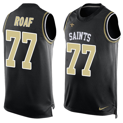 Men's Nike New Orleans Saints #77 Willie Roaf Limited Black Player Name & Number Tank Top NFL Jersey
