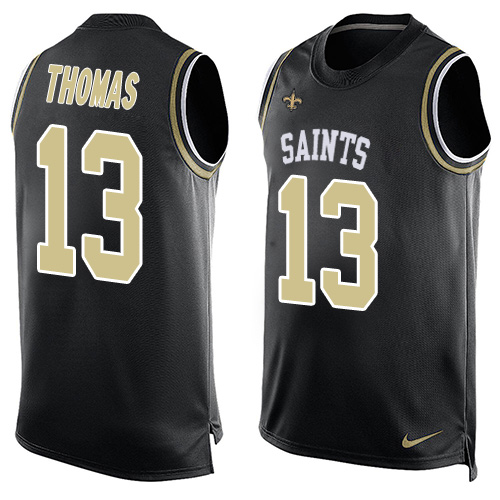 Men's Nike New Orleans Saints #13 Michael Thomas Limited Black Player Name & Number Tank Top NFL Jersey