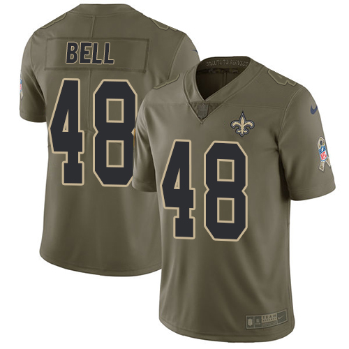 Youth Nike New Orleans Saints #48 Vonn Bell Limited Olive 2017 Salute to Service NFL Jersey