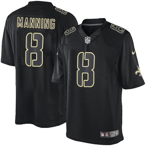Men's Nike New Orleans Saints #8 Archie Manning Limited Black Impact NFL Jersey