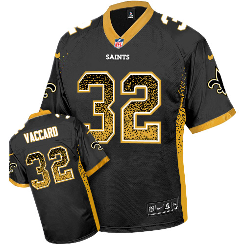 Men's Nike New Orleans Saints #32 Kenny Vaccaro Elite Black Drift Fashion NFL Jersey