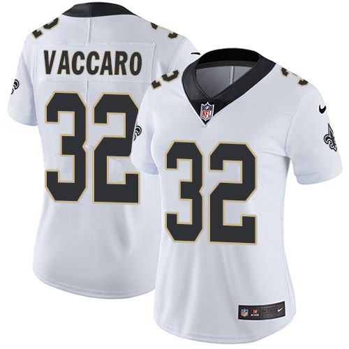 Women's Nike New Orleans Saints #32 Kenny Vaccaro White Vapor Untouchable Elite Player NFL Jersey