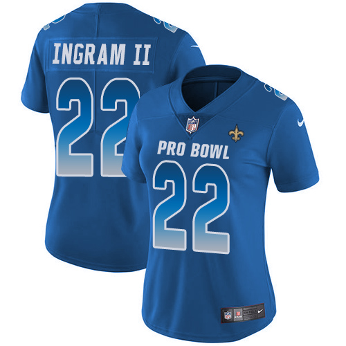 Women's Nike New Orleans Saints #22 Mark Ingram Limited Royal Blue 2018 Pro Bowl NFL Jersey