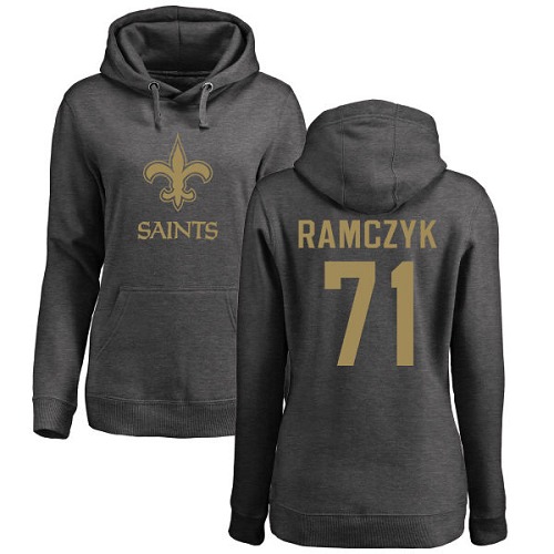 NFL Women's Nike New Orleans Saints #71 Ryan Ramczyk Ash One Color Pullover Hoodie