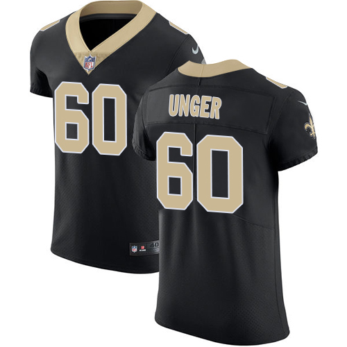 Men's Nike New Orleans Saints #60 Max Unger Black Team Color Vapor Untouchable Elite Player NFL Jersey