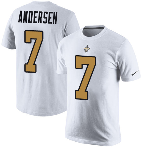 NFL Nike New Orleans Saints #7 Morten Andersen White Rush Pride Name & Number T-Shirt