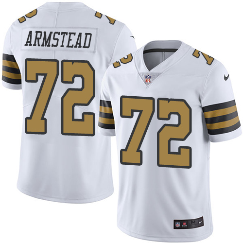 Men's Nike New Orleans Saints #72 Terron Armstead Limited White Rush Vapor Untouchable NFL Jersey