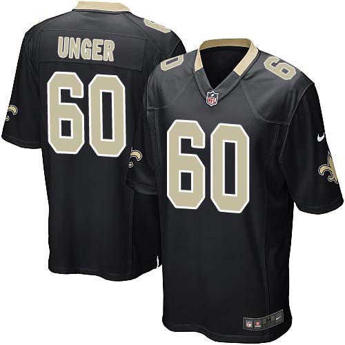 Men's Nike New Orleans Saints #60 Max Unger Game Black Team Color NFL Jersey