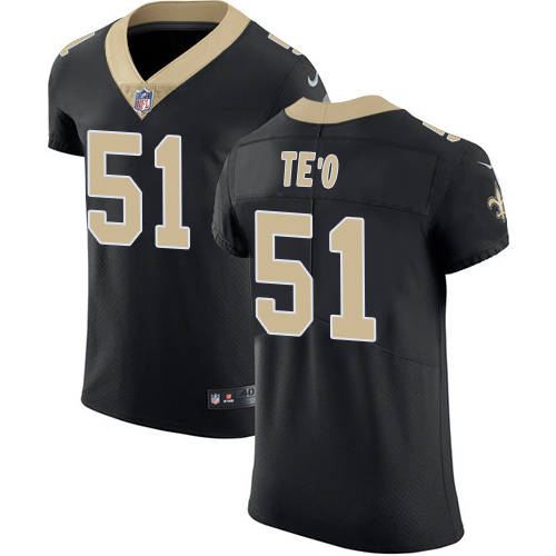 Men's Nike New Orleans Saints #51 Manti Te'o Black Team Color Vapor Untouchable Elite Player NFL Jersey