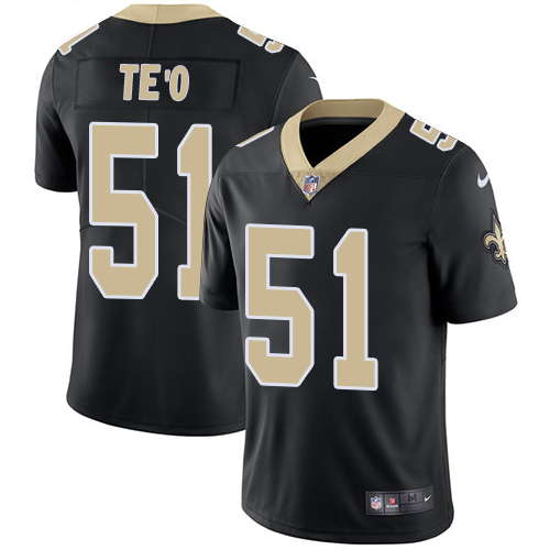Men's Nike New Orleans Saints #51 Manti Te'o Black Team Color Vapor Untouchable Limited Player NFL Jersey