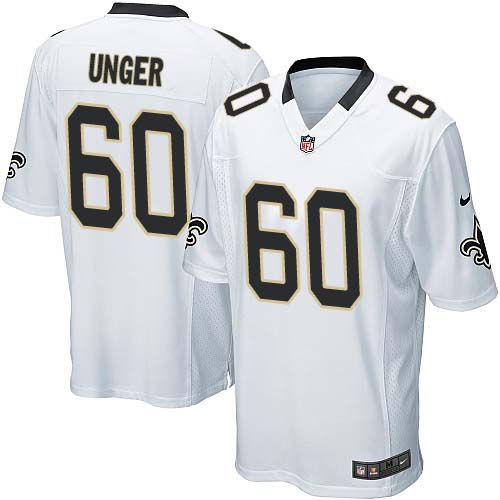 Men's Nike New Orleans Saints #60 Max Unger Game White NFL Jersey