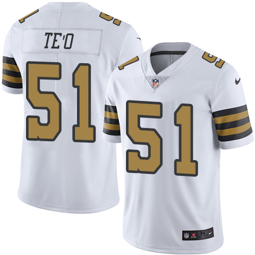 Youth Nike New Orleans Saints #51 Manti Te'o Limited White Rush Vapor Untouchable NFL Jersey