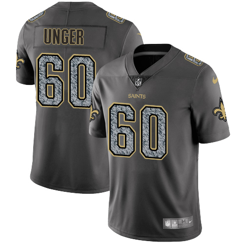 Men's Nike New Orleans Saints #60 Max Unger Gray Static Vapor Untouchable Limited NFL Jersey