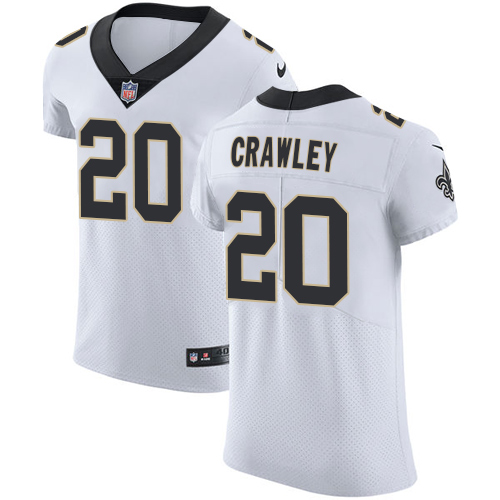 Men's Nike New Orleans Saints #20 Ken Crawley White Vapor Untouchable Elite Player NFL Jersey