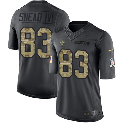 Men's Nike New Orleans Saints #83 Willie Snead Limited Black 2016 Salute to Service NFL Jersey