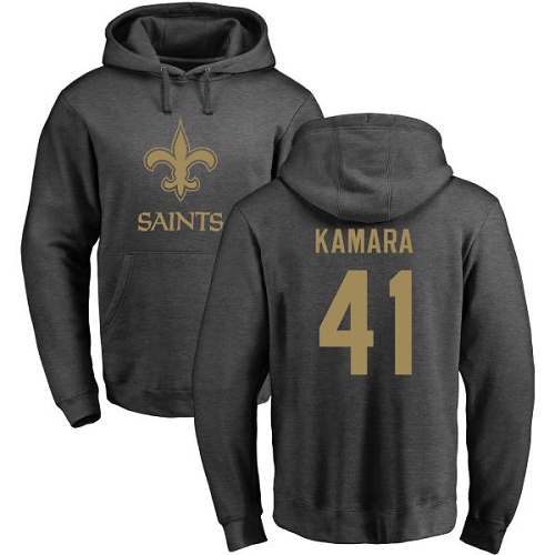 NFL Nike New Orleans Saints #41 Alvin Kamara Ash One Color Pullover Hoodie