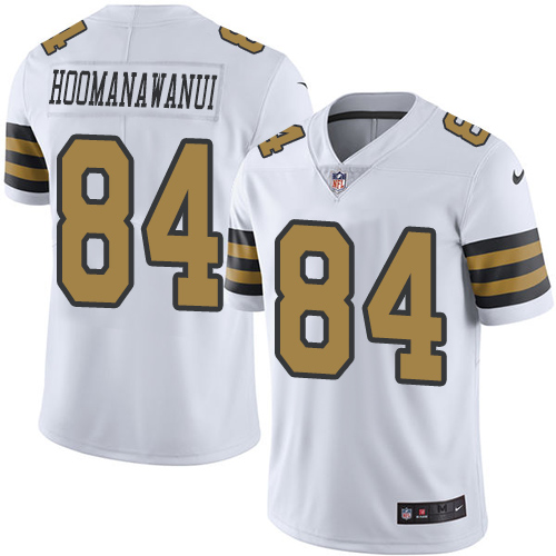 Men's Nike New Orleans Saints #84 Michael Hoomanawanui Limited White Rush Vapor Untouchable NFL Jersey