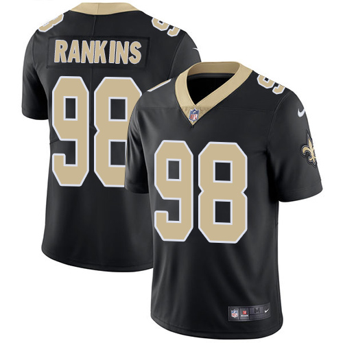 Men's Nike New Orleans Saints #98 Sheldon Rankins Black Team Color Vapor Untouchable Limited Player NFL Jersey