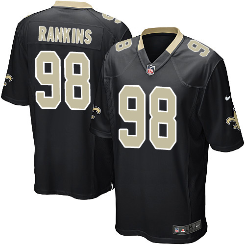Men's Nike New Orleans Saints #98 Sheldon Rankins Game Black Team Color NFL Jersey