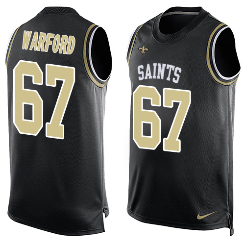 Men's Nike New Orleans Saints #67 Larry Warford Limited Black Player Name & Number Tank Top NFL Jersey