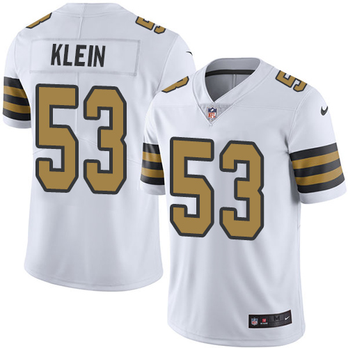 Youth Nike New Orleans Saints #53 A.J. Klein Limited White Rush Vapor Untouchable NFL Jersey
