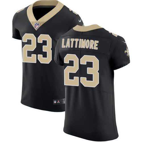 Men's Nike New Orleans Saints #23 Marshon Lattimore Black Team Color Vapor Untouchable Elite Player NFL Jersey
