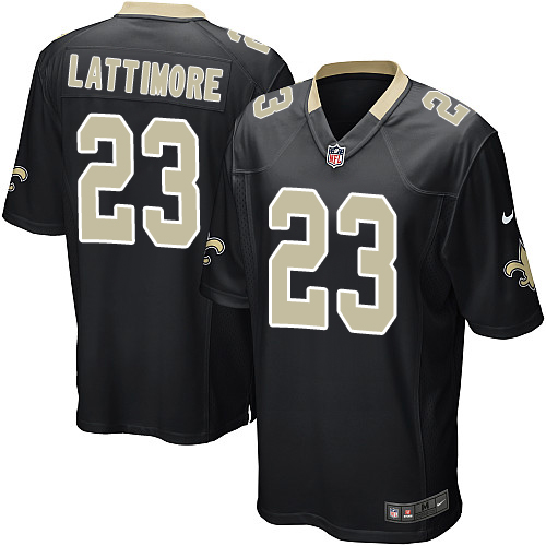 Men's Nike New Orleans Saints #23 Marshon Lattimore Game Black Team Color NFL Jersey