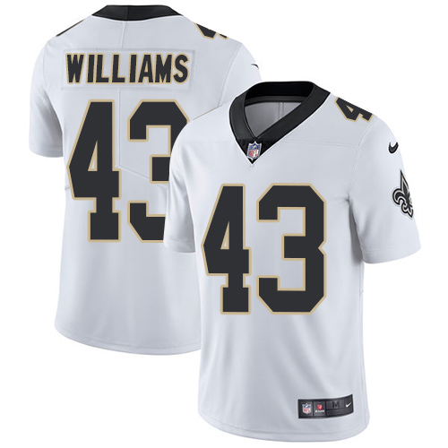 Men's Nike New Orleans Saints #43 Marcus Williams White Vapor Untouchable Limited Player NFL Jersey