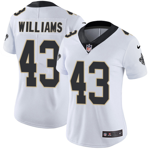 Women's Nike New Orleans Saints #43 Marcus Williams White Vapor Untouchable Elite Player NFL Jersey