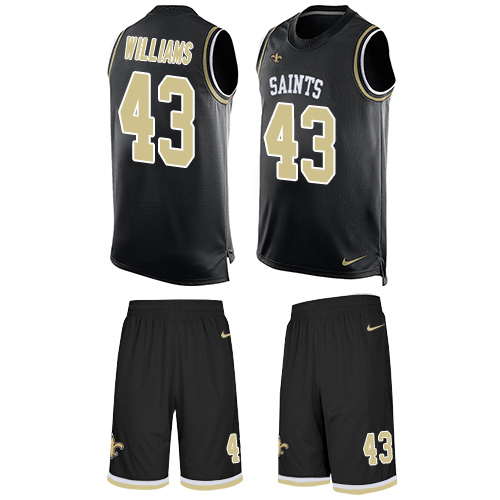 Men's Nike New Orleans Saints #43 Marcus Williams Limited Black Tank Top Suit NFL Jersey