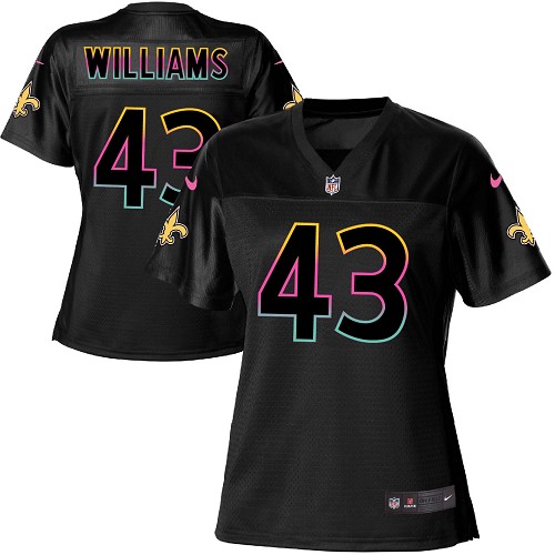 Women's Nike New Orleans Saints #43 Marcus Williams Game Black Fashion NFL Jersey