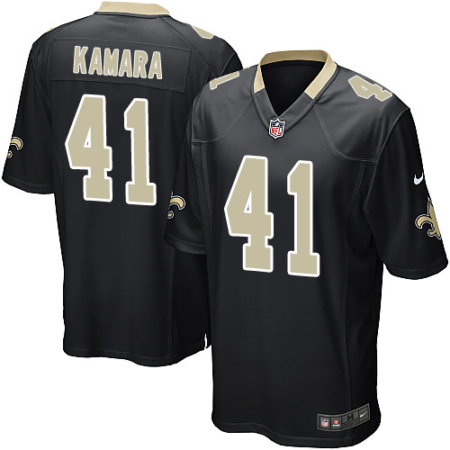 Men's Nike New Orleans Saints #41 Alvin Kamara Game Black Team Color NFL Jersey