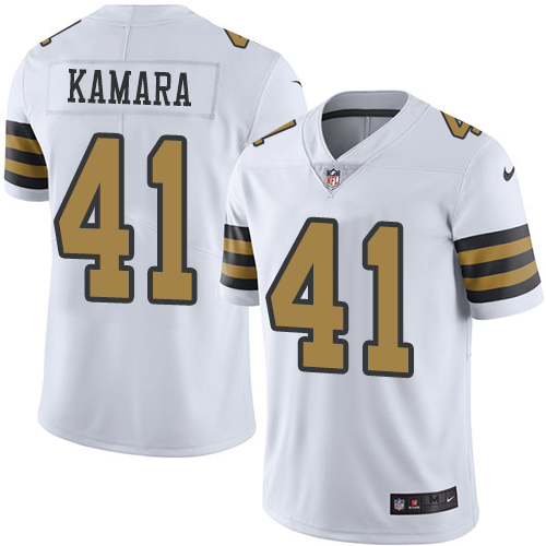 Men's Nike New Orleans Saints #41 Alvin Kamara Limited White Rush Vapor Untouchable NFL Jersey
