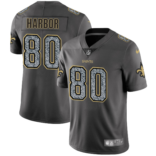 Men's Nike New Orleans Saints #80 Clay Harbor Gray Static Vapor Untouchable Limited NFL Jersey