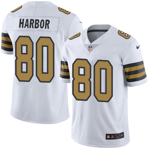 Youth Nike New Orleans Saints #80 Clay Harbor Limited White Rush Vapor Untouchable NFL Jersey