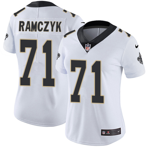 Women's Nike New Orleans Saints #71 Ryan Ramczyk White Vapor Untouchable Limited Player NFL Jersey