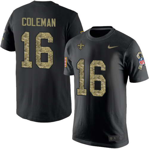NFL Nike New Orleans Saints #16 Brandon Coleman Black Camo Salute to Service T-Shirt