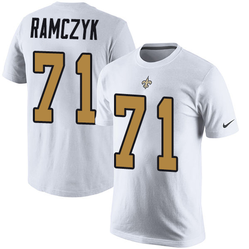 NFL Nike New Orleans Saints #71 Ryan Ramczyk White Rush Pride Name & Number T-Shirt