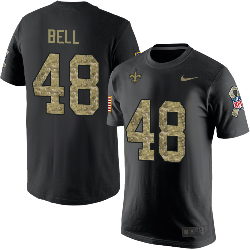 NFL Nike New Orleans Saints #48 Vonn Bell Black Camo Salute to Service T-Shirt