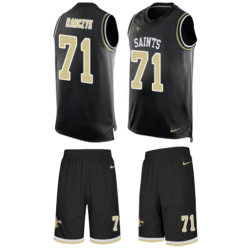Men's Nike New Orleans Saints #71 Ryan Ramczyk Limited Black Tank Top Suit NFL Jersey