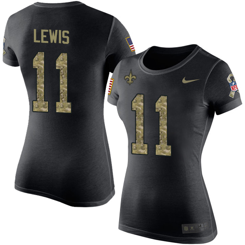 NFL Women's Nike New Orleans Saints #11 Tommylee Lewis Black Camo Salute to Service T-Shirt